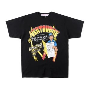 Vertabrae Nothing Without it Fire T shirt-Black